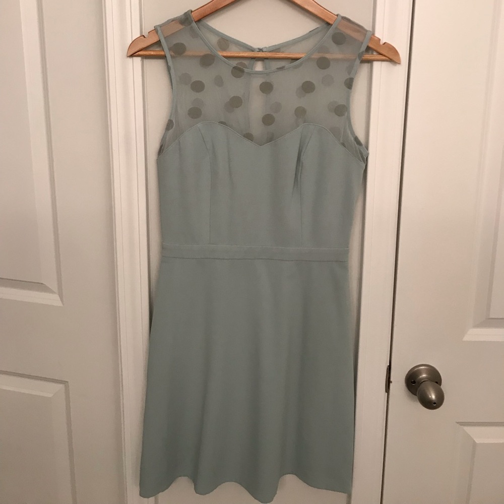 Mint LC Lauren Conrad Dress with polka dot mesh